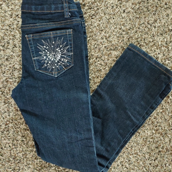 Girl's Arizona Darkwash Straigtleg Jeans - Picture 1 of 10